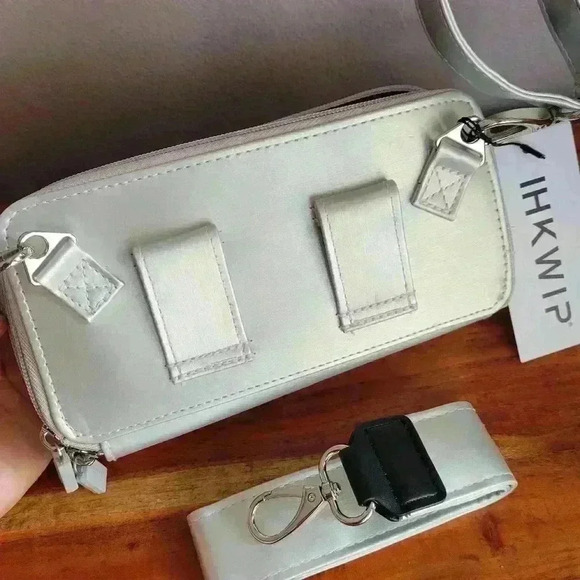 Brand New IHKWIP Convertible Wear Everywhere RFID Wallet Crossbody Silver Color - Picture 10 of 13